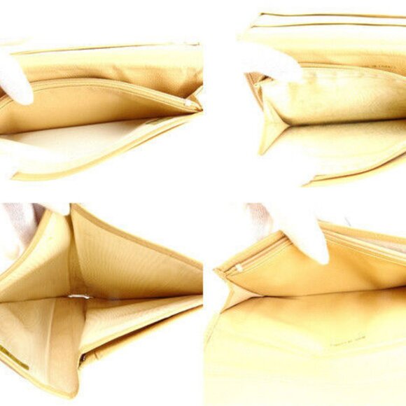 Chanel Wallet Purse Long Wallet Coco Button Beige Woman Authentic - Picture 6 of 6